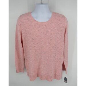 Karen Scott Women's Diamond Cable Sweater XL Soft Pink XL NWT $46.50